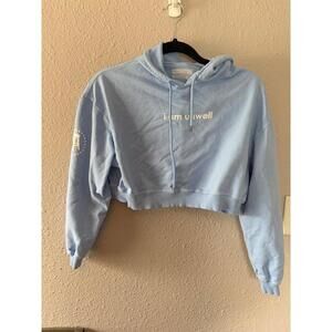 Barstool Chicks Call Her Daddy Cropped Blue Hoodie size S oversized
